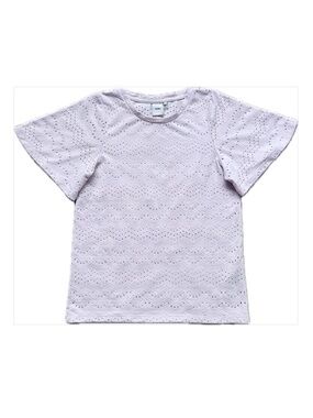 ICHI Lavender Eyelet Loose T-Shirt Blouse XS